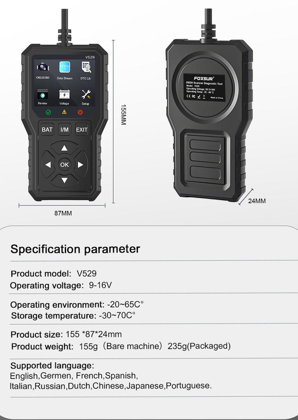 🚗 OBD2 Advanced Diagnostic Tool – Professional Engine Code Reader 🔧
